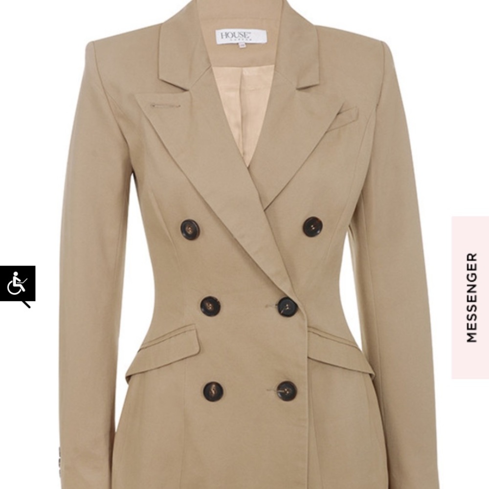 HOUSE OF CB ELEXIS CAMEL TAILORED BLAZER DRESS